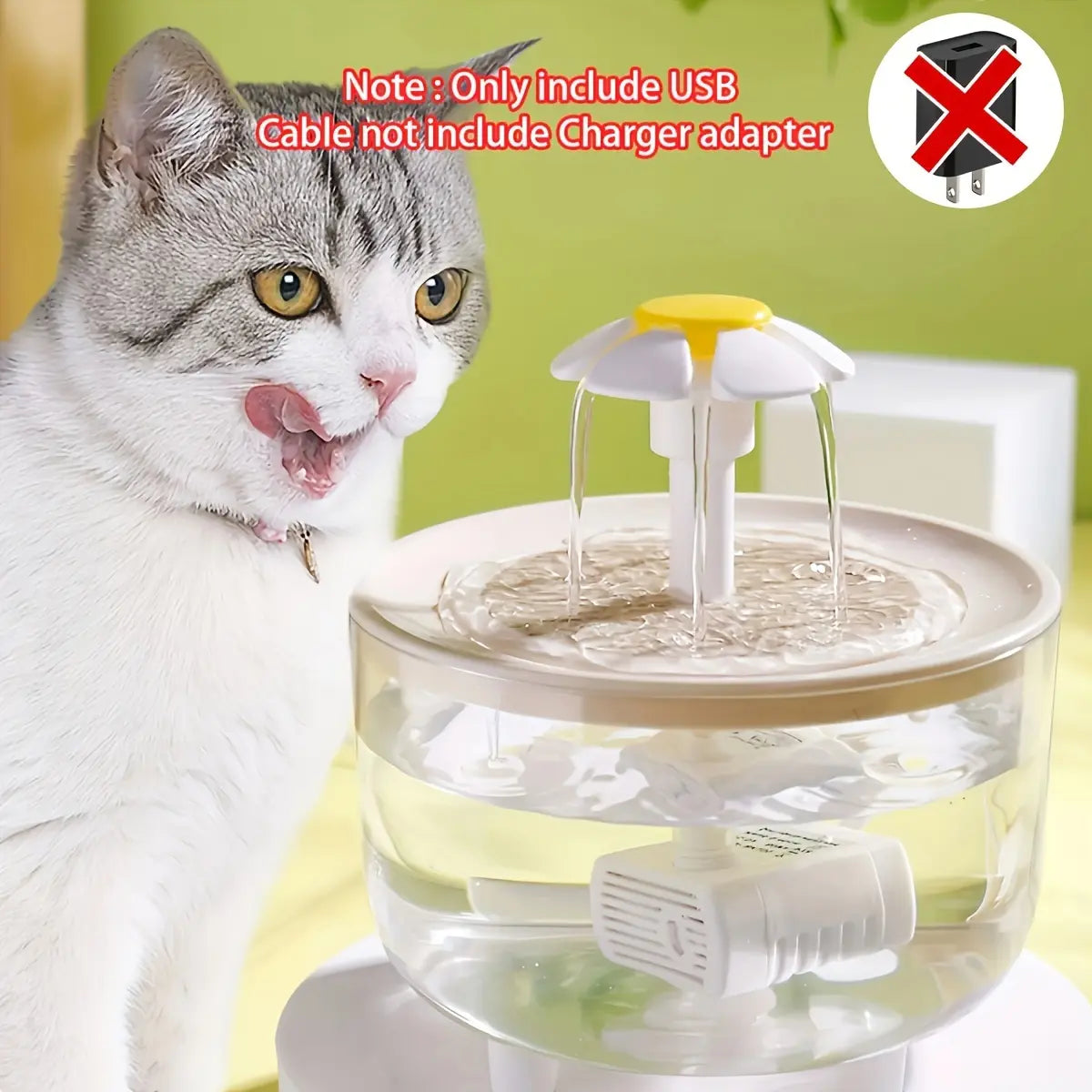 Clear Pet Water Fountain, USB Rechargeable Automatic Circulation Cat Water Dispenser, Indoor Cat Drinking Fountain, Pet Drinking Supplies, Gift