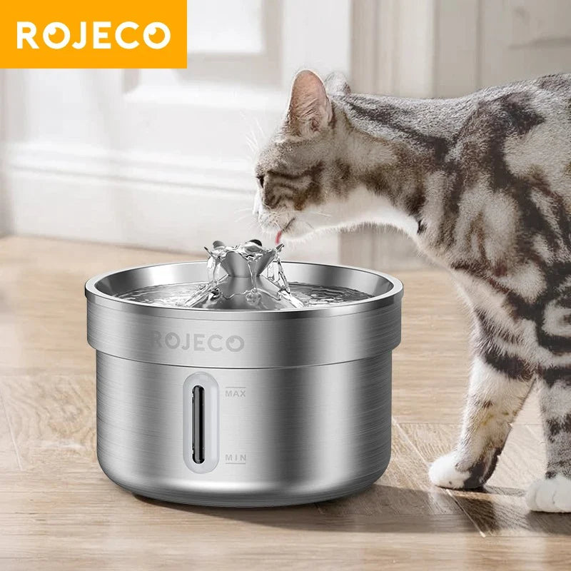 WittyPaws™ - Automatic Stainless Steel Water Fountain ROJECO