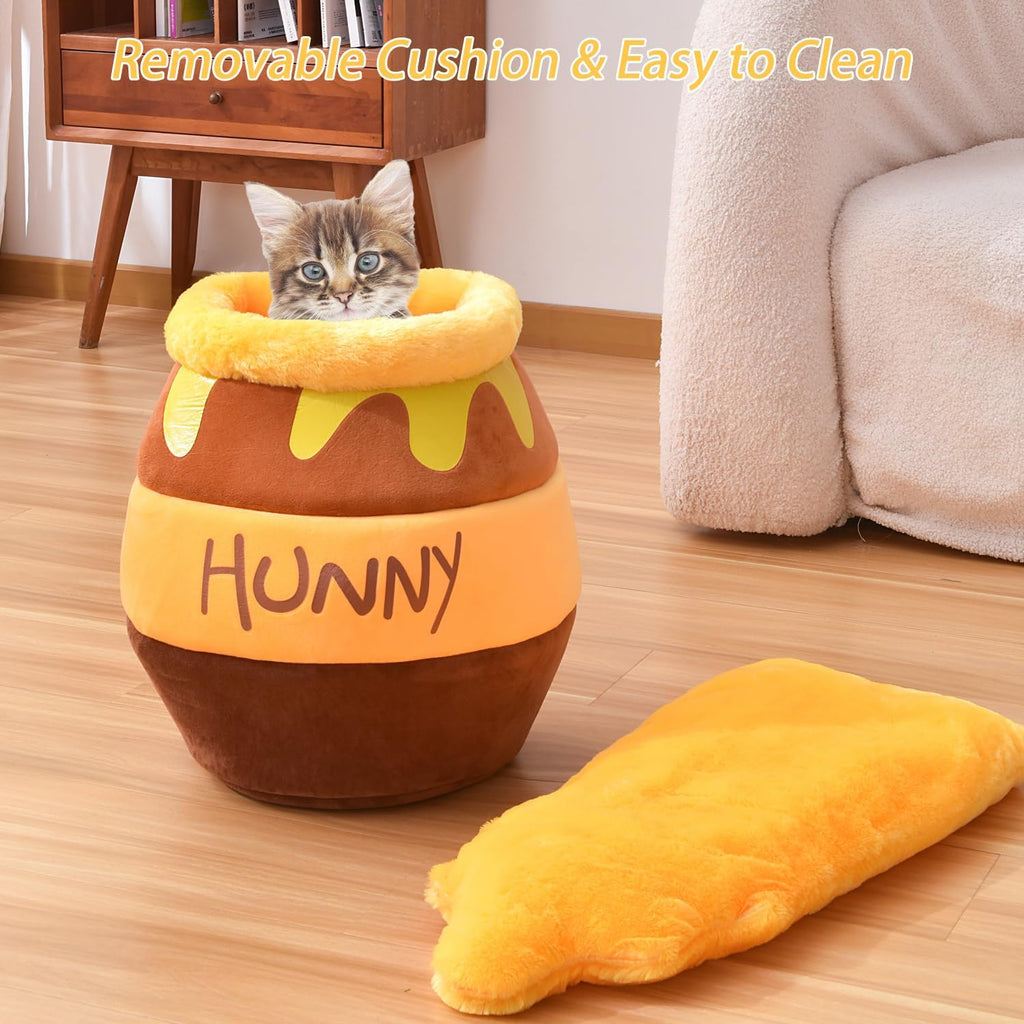 WittyPaws™ - Honey Pot Cave Bed for Cats and Pets