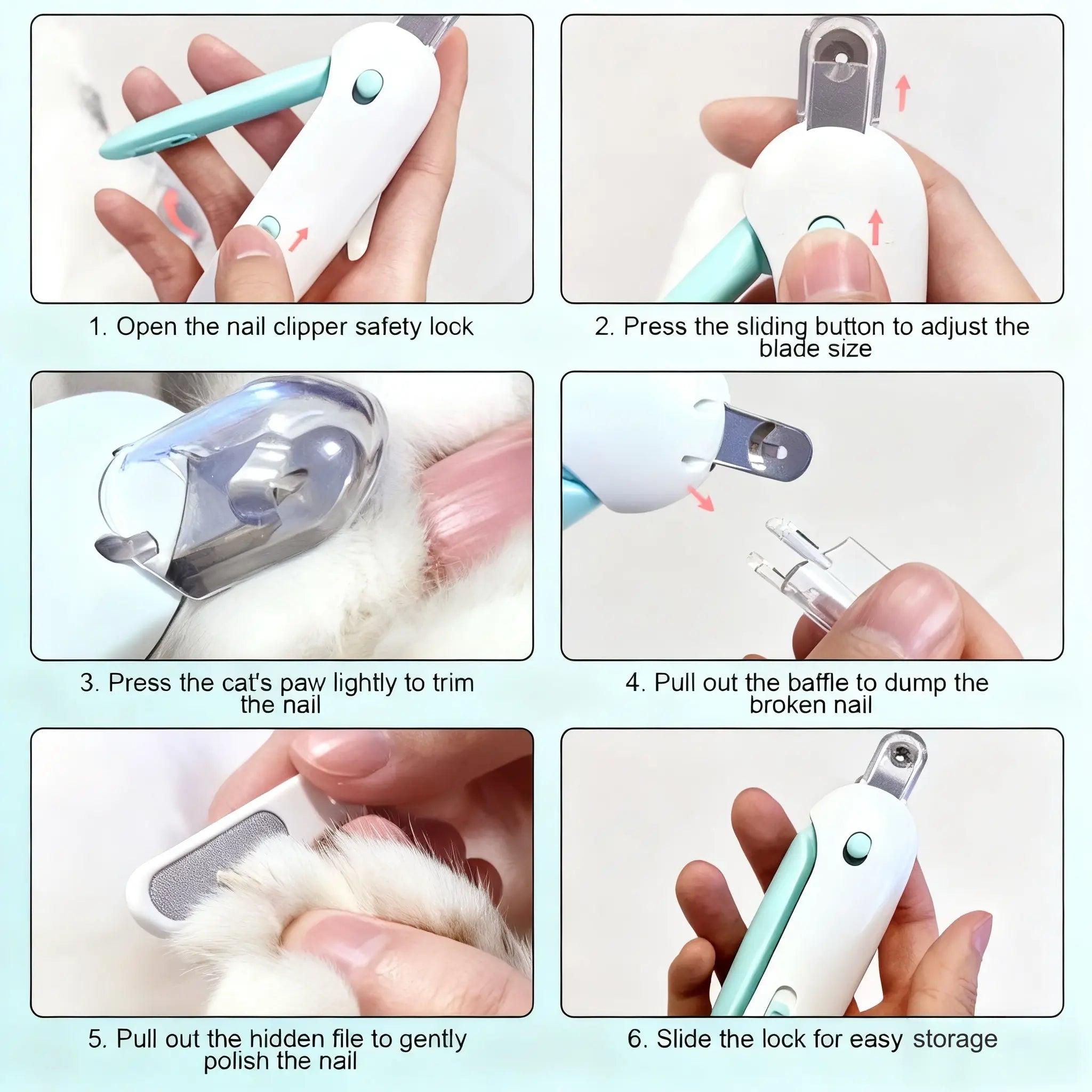 WittyPaws™ 2-in-1 Stress-Free Cat Nail Clipper