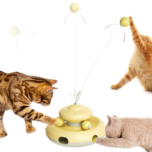 KADTC Interactive Cat Toys - Feather Teaser Wand and Tracking Balls for Indoor Cats, Ideal for Boredom Relief and Active Play, Perfect Birthday Gift for Kittens and Adult Cats
