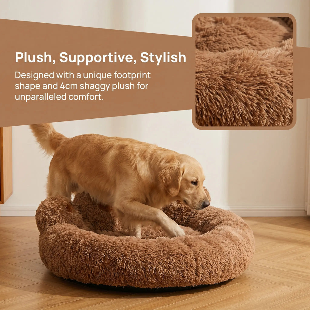 WittyPaws™ Calming Bear Paw Plush Pet Bed