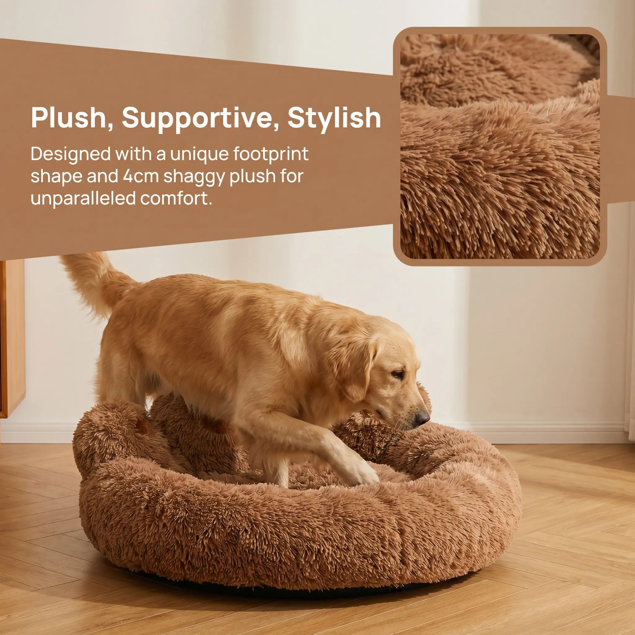 WittyPaws™ Calming Bear Paw Plush Pet Bed