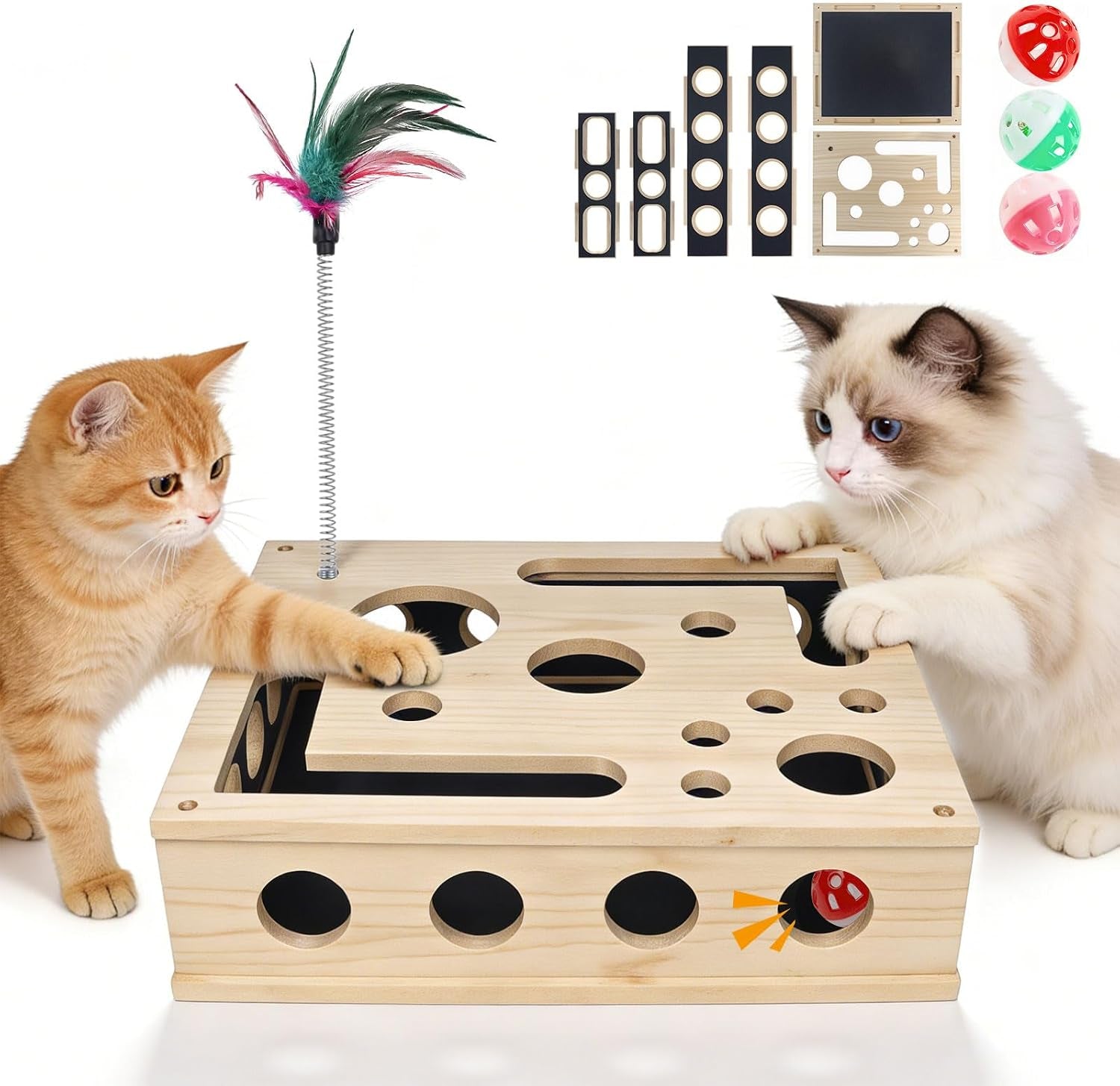 WittyPaws™ - Enrichment Box and Scratching Post with Interactive Maze
