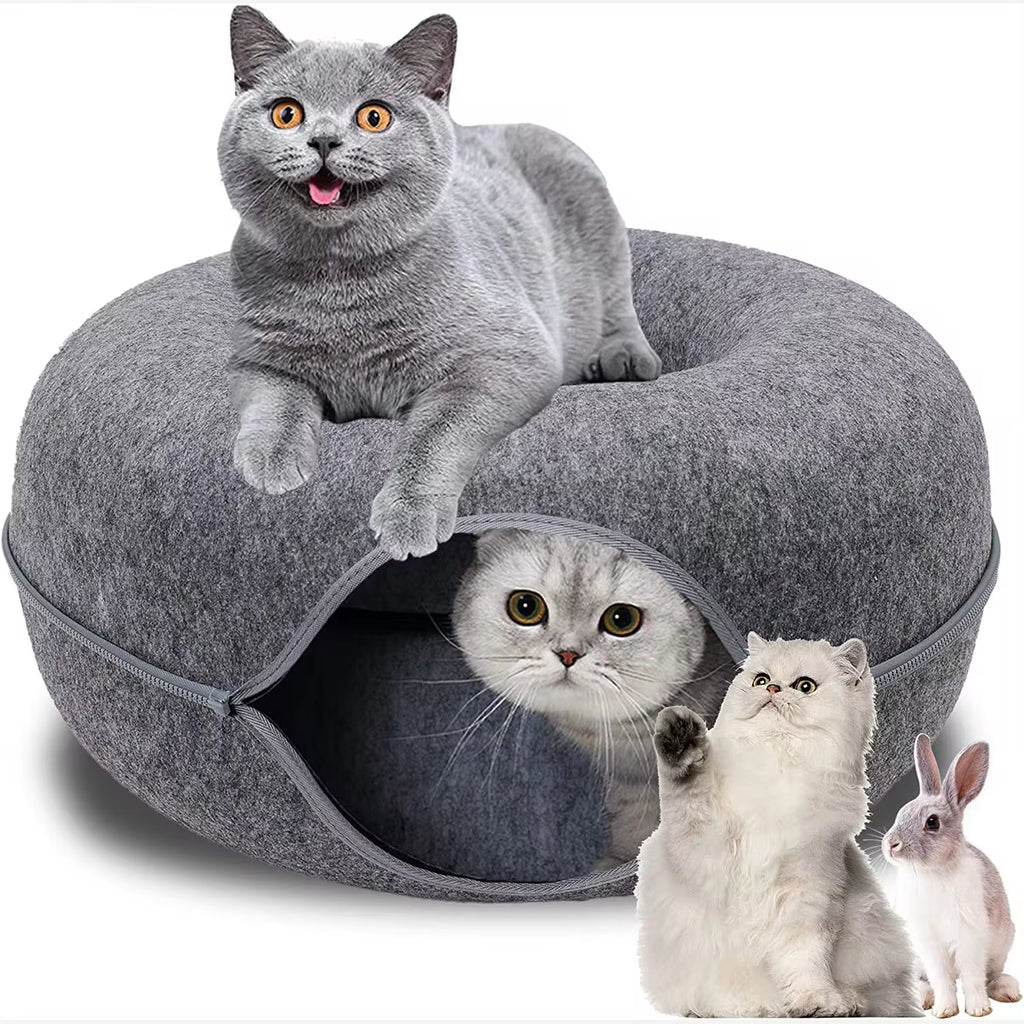 WittyPaws™ - Interactive Donut Tunnel Bed for Cats and Pets