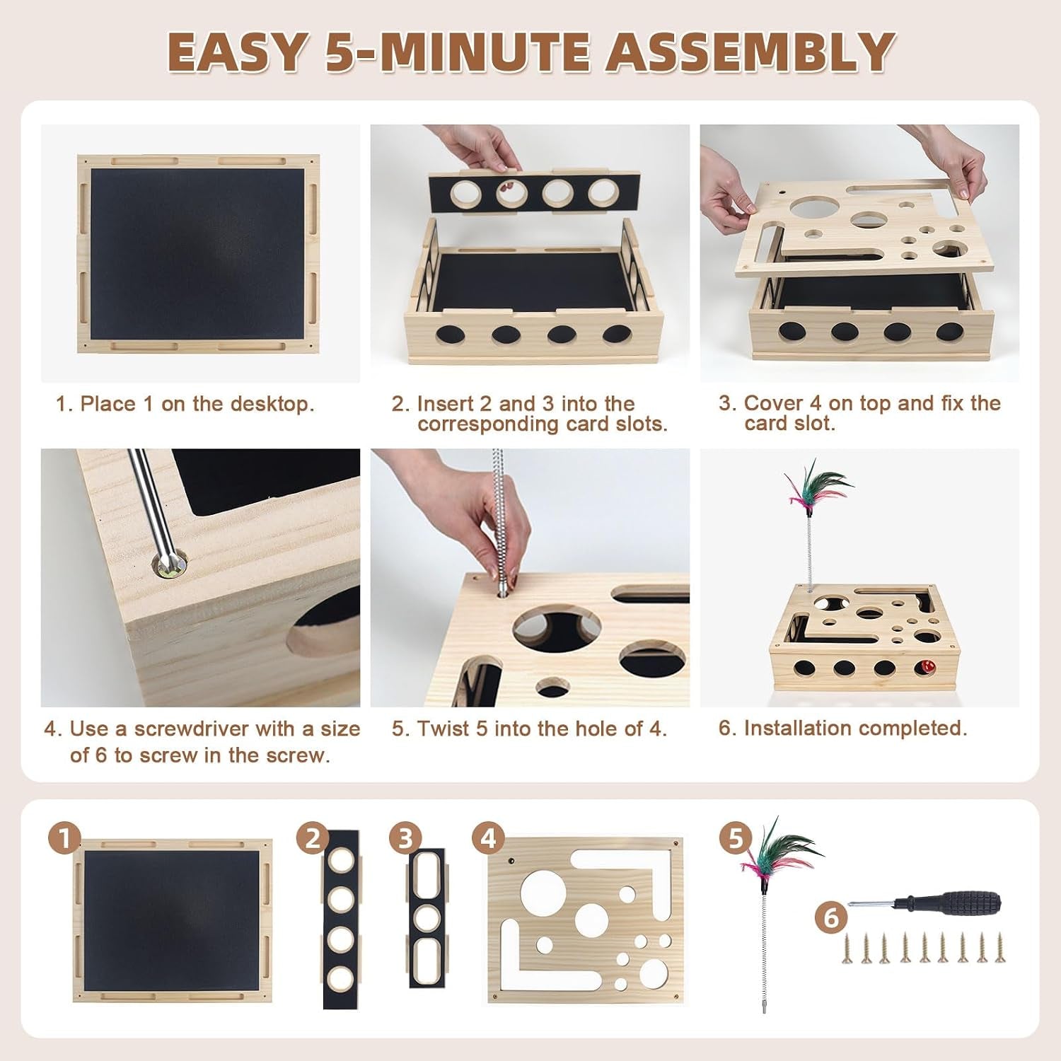 WittyPaws™ - Enrichment Box and Scratching Post with Interactive Maze