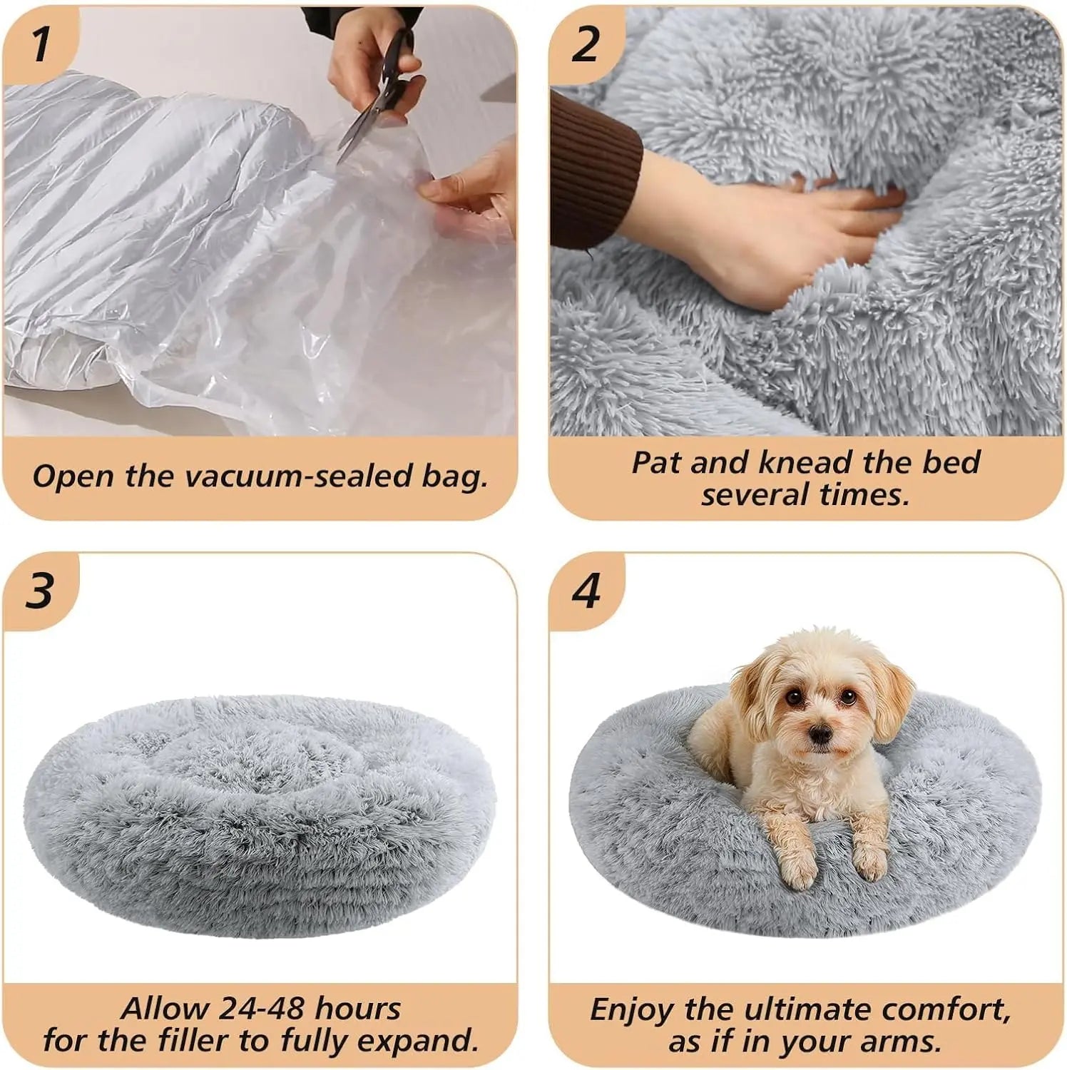 WittyPaws™ Calming Plush Pet Bed