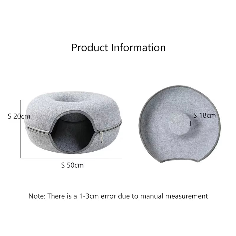 WittyPaws™ - Interactive Donut Tunnel Bed for Cats and Pets