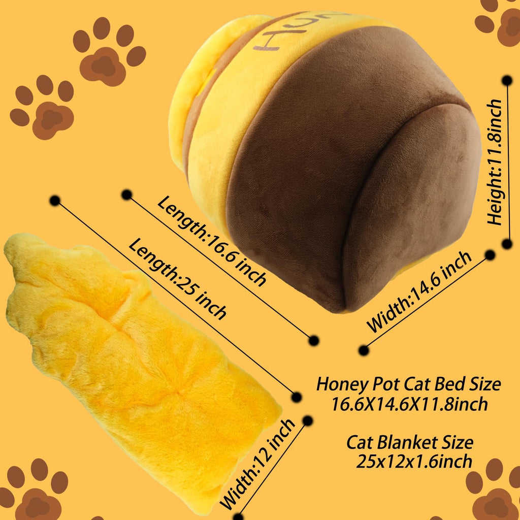 WittyPaws™ - Honey Pot Cave Bed for Cats and Pets