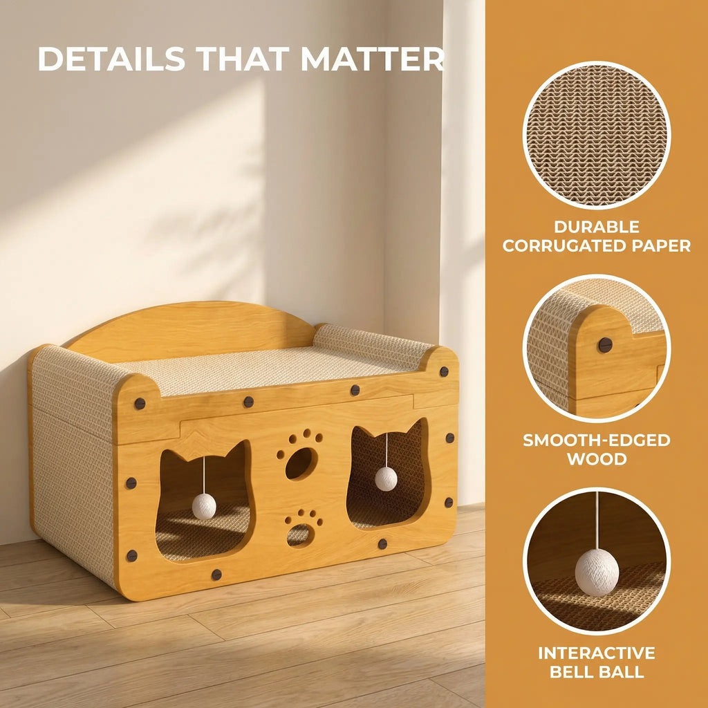 WittyPaws™ TV-Lounge Cat Scratching House