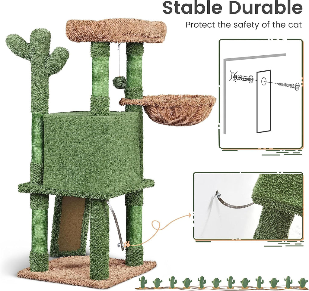 WittyPaws™ - 42-Inch Cactus Cat Tree