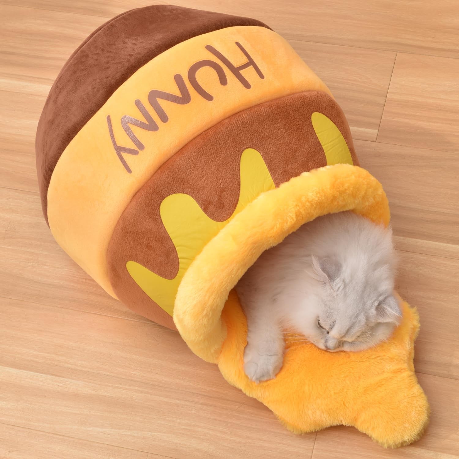 WittyPaws™ - Honey Pot Cave Bed for Cats and Pets