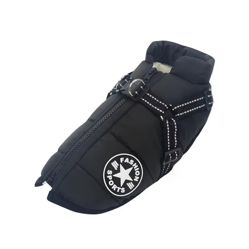 WittyPaws™ - Waterproof Winter Jacket with Built-in Harness for Dogs