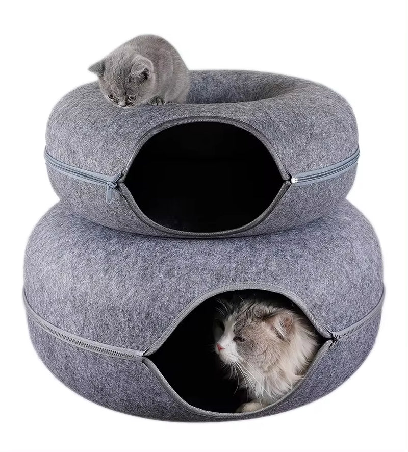 WittyPaws™ - Interactive Donut Tunnel Bed for Cats and Pets