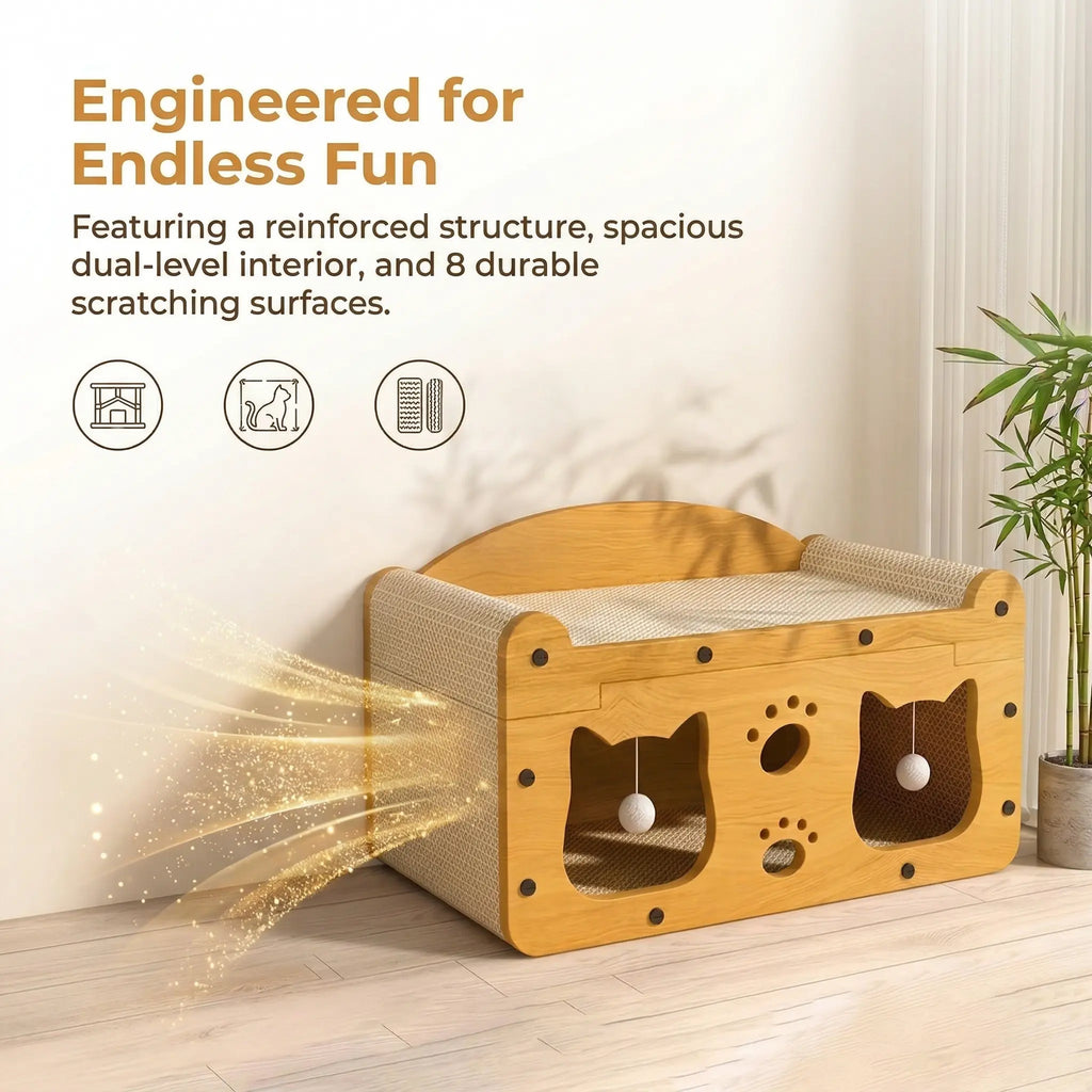 WittyPaws™ TV-Lounge Cat Scratching House