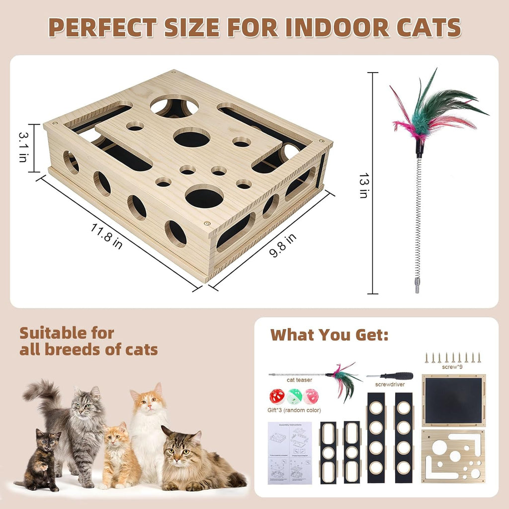 WittyPaws™ - Enrichment Box and Scratching Post with Interactive Maze