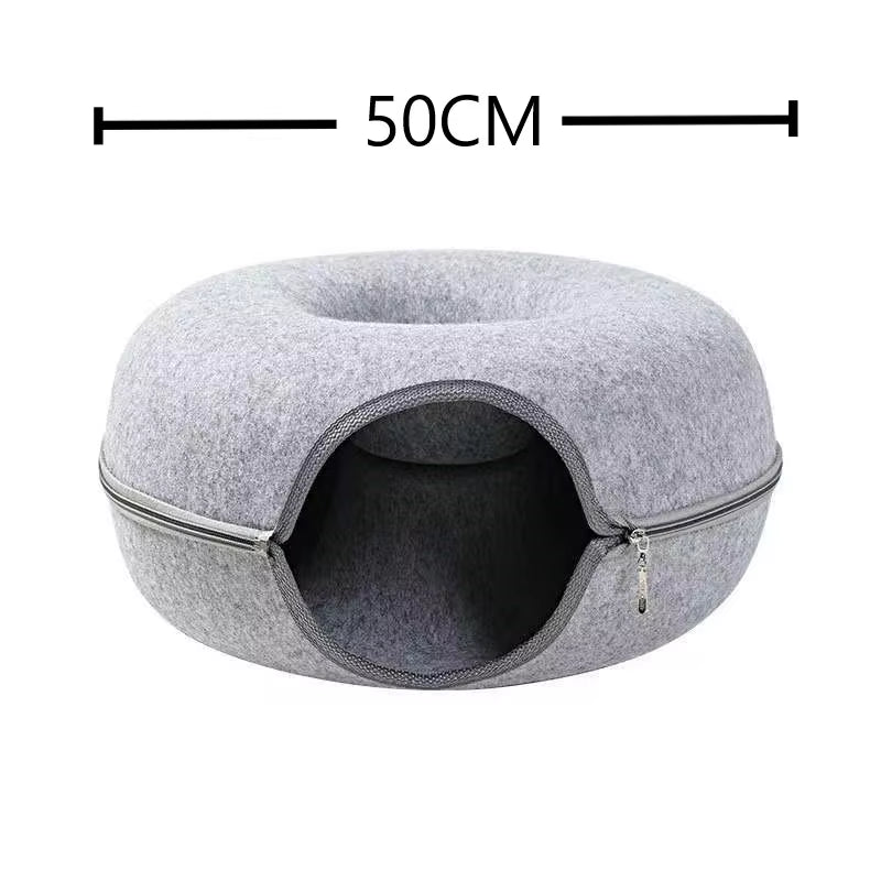 WittyPaws™ - Interactive Donut Tunnel Bed for Cats and Pets