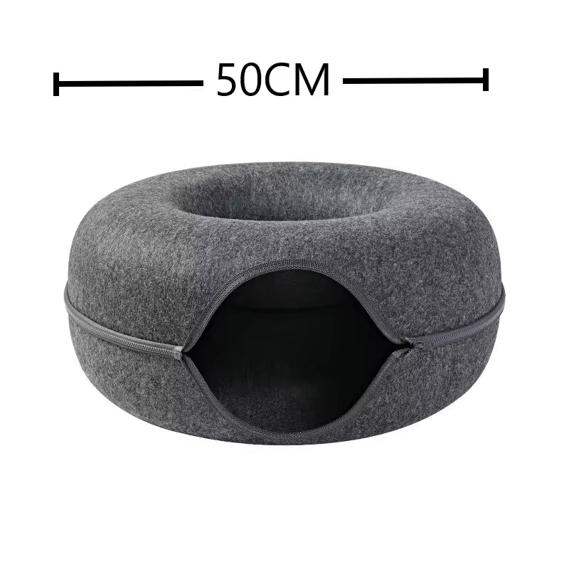 WittyPaws™ - Interactive Donut Tunnel Bed for Cats and Pets