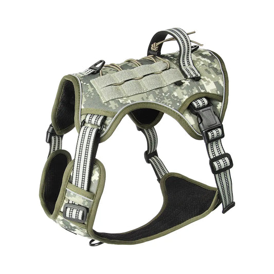 Yuy Pet Large Dog Tactical Harness, Dog Harness for Large Dogs , Durable Reflective Dog Harness, Easy to Control，Service Dog，Step in Dog Harness