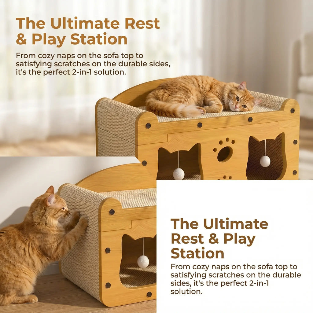 WittyPaws™ TV-Lounge Cat Scratching House