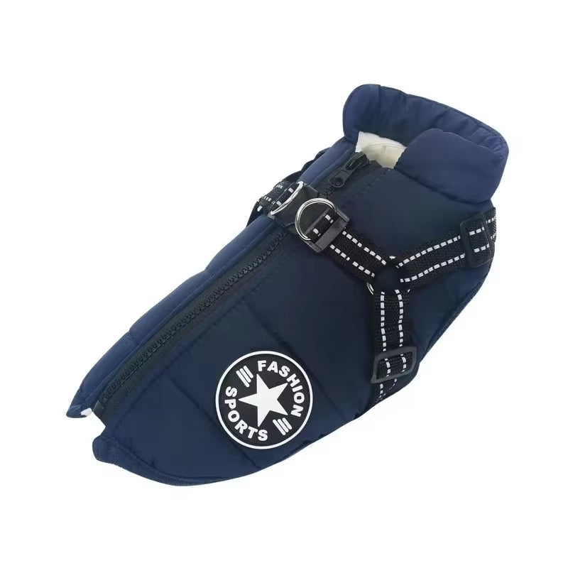 WittyPaws™ - Waterproof Winter Jacket with Built-in Harness for Dogs
