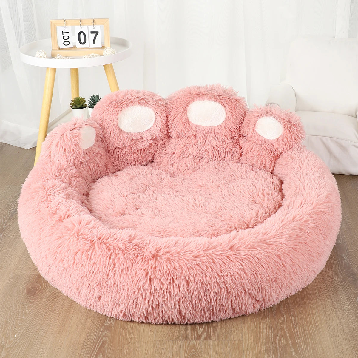WittyPaws™ Calming Bear Paw Plush Pet Bed